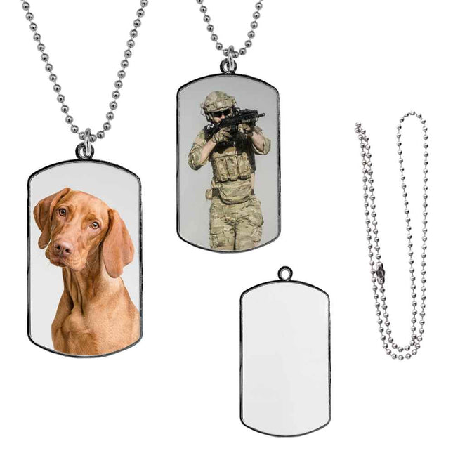 Sublimation Blanks Dog Tag | Custom Military Blank ID Tag - 1 Sided With Insert by INNOSUB USA