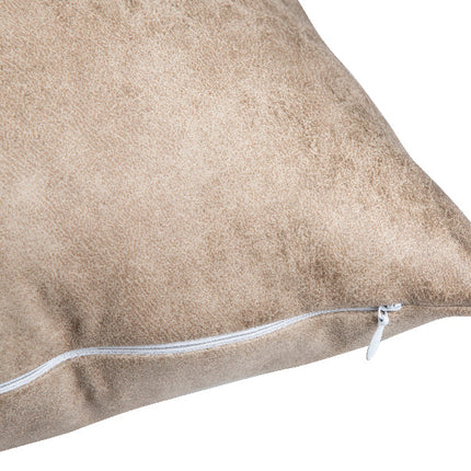 Craft Express 4 Pack Brown Vegan Leather Sublimation Pillow Covers – 18"x18" with Zipper