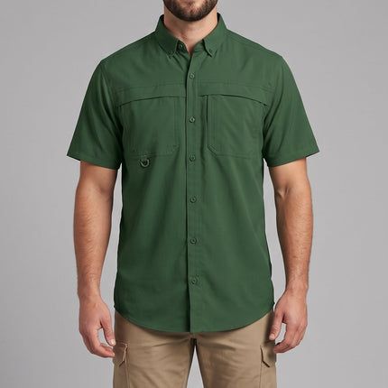BAW-Men Short Sleeve Fishing Shirt