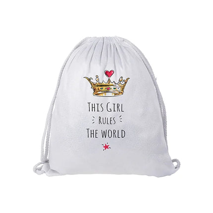 Craft Express 2 Pack Glitter Sublimation Drawstring Backpacks – 13"x16" White with Sparkle Finish