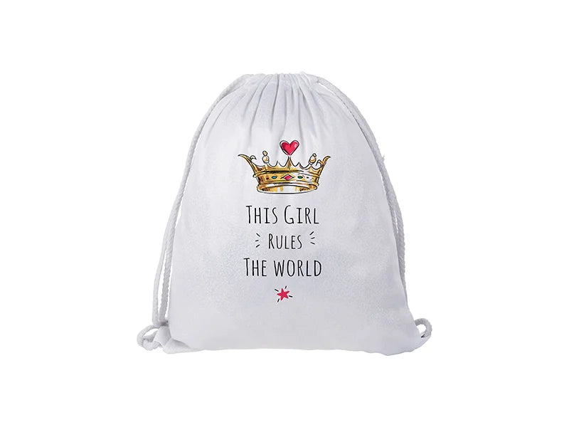 Craft Express 2 Pack Glitter Sublimation Drawstring Backpacks – 13"x16" White with Sparkle Finish
