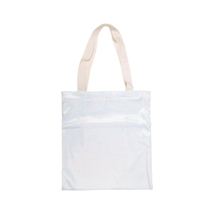 Craft Express 2 Pack Glitter Sublimation Tote Bags – 15"x16" White with Sparkle Finish
