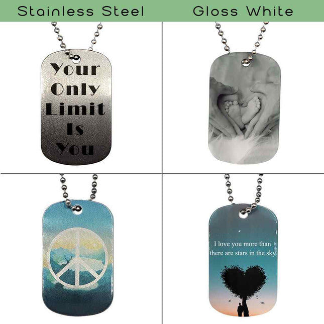 Sublimation Dog Tag Necklace Blank - 2 Sided | Custom Military Id |  Sublimation Pet ID by INNOSUB USA