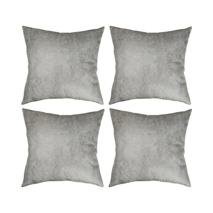 Craft Express 4 Pack Grey Vegan Leather Sublimation Pillow Covers – 18"x18" with Zipper