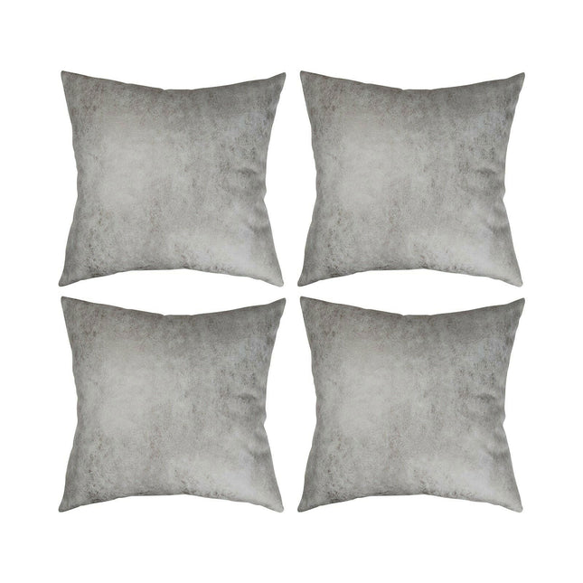 Craft Express 4 Pack Grey Vegan Leather Sublimation Pillow Covers – 18"x18" with Zipper