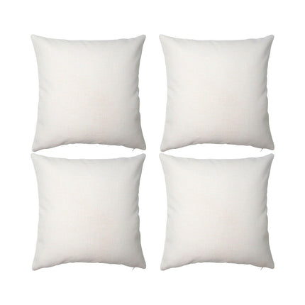 Craft Express 4 Pack Ivory Linen Sublimation Pillow Covers – 18"x18" with Zipper