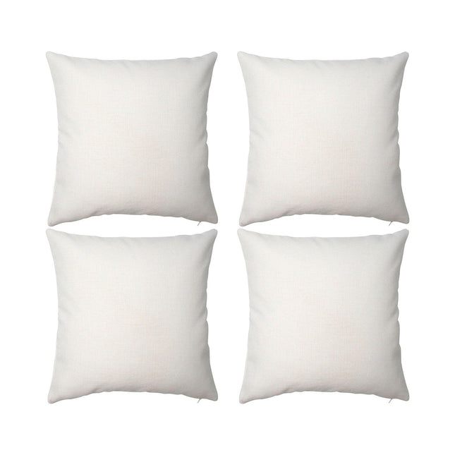 Craft Express 4 Pack Ivory Linen Sublimation Pillow Covers – 18"x18" with Zipper