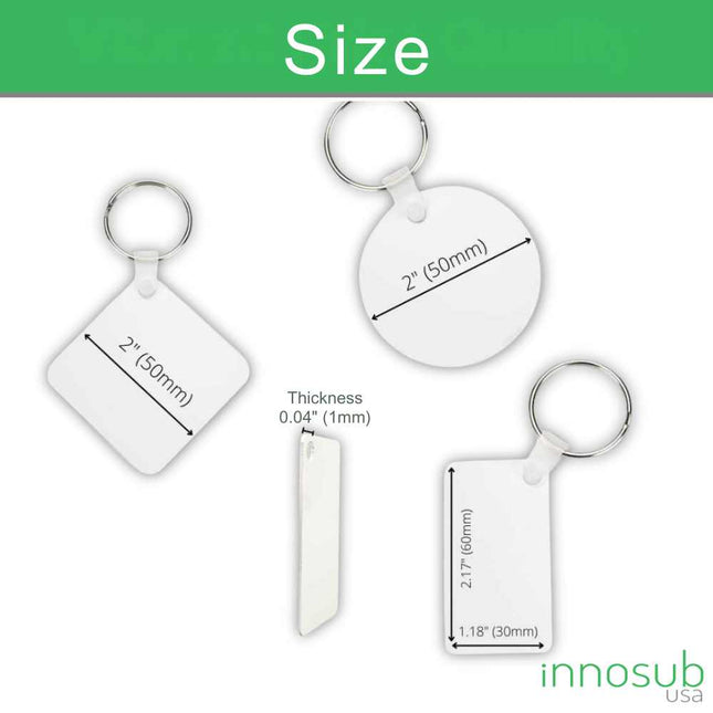 Sublimation Keychain Blank - 2 Sided | Fiberglass Keychain | Sublimation Keychain | by INNOSUB USA