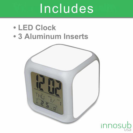 Sublimation Blanks LED Alarm Clock | With 3 Aluminum Inserts