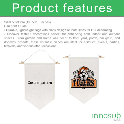 Sublimation Blanks Linen Decorate Flag - 50x32cm | Printing 1 Side - By INNOSUB USA