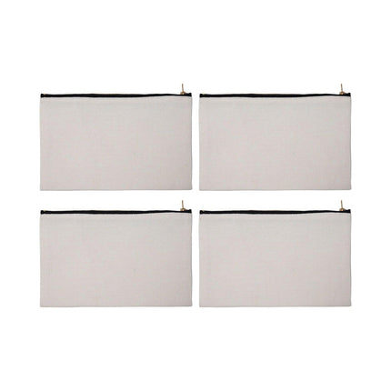 Craft Express 4 Pack Linen Sublimation Cosmetic Bags – 9"x6" with Zipper