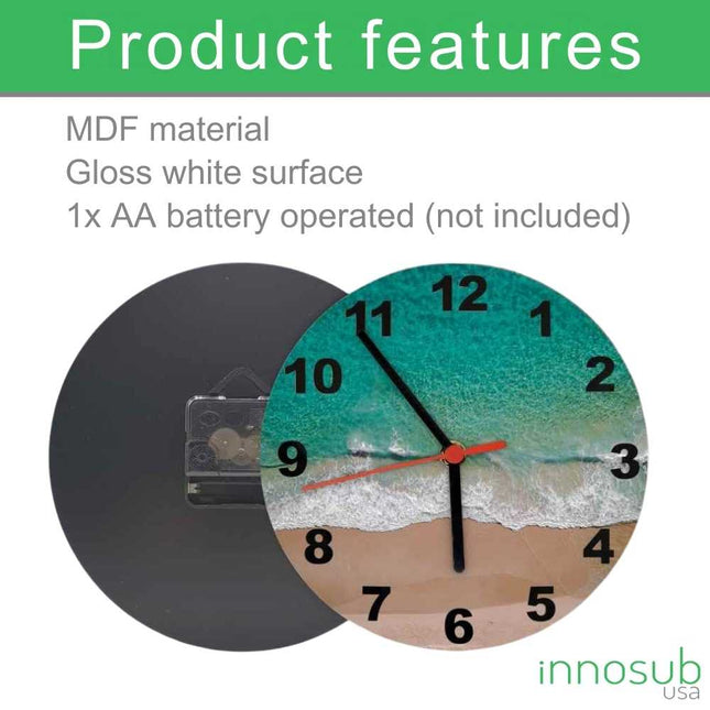 Sublimation MDF Wall Clock Blanks | 8" & 12" | by INNOSUB USA