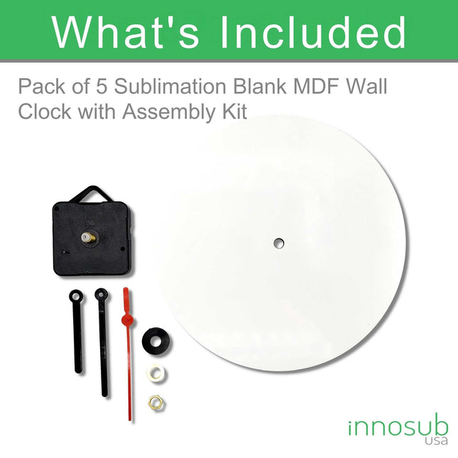 Sublimation MDF Wall Clock Blanks | 8" & 12" | by INNOSUB USA