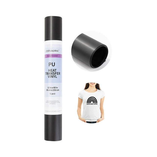 Craft Express Matte Heat Transfer Vinyl Roll – 12" x 10FT