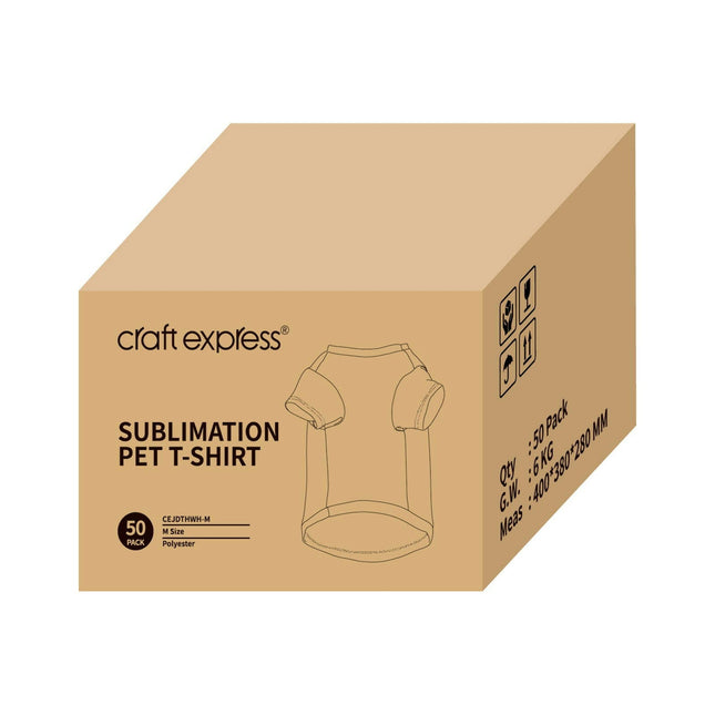 Craft Express 2 Pack Medium Sublimation Pet T-Shirt – White Polyester