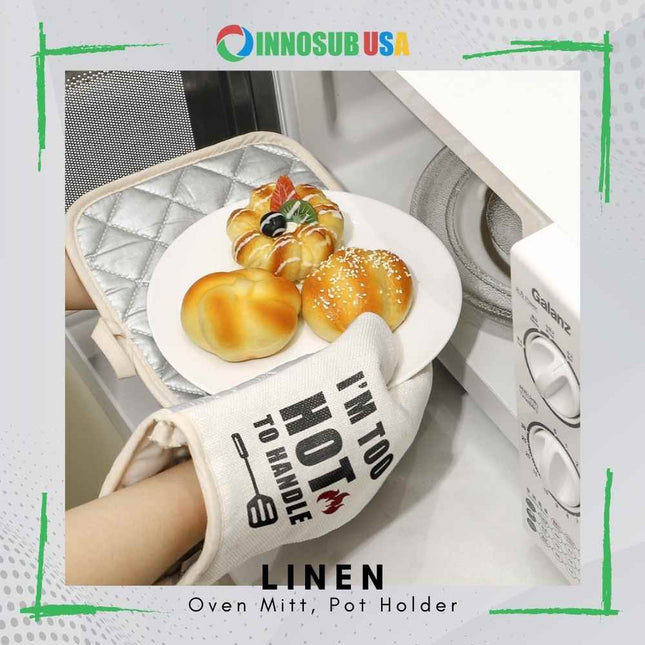 Sublimation Blanks Linen Pot Holder 8x8"- Kitchen Oven Hot Pads in Style