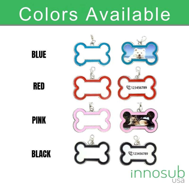 Sublimation Blank Pet Tag  Double sided -Blue/Pink/Red/Black