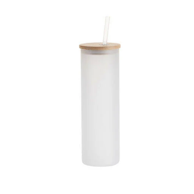 Craft Express 6 Pack 20oz Frosted Glass Sublimation Tumblers with Lids & Straws