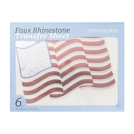 Craft Express American Flag Rhinestone Transfer – Hotfix Iron-On