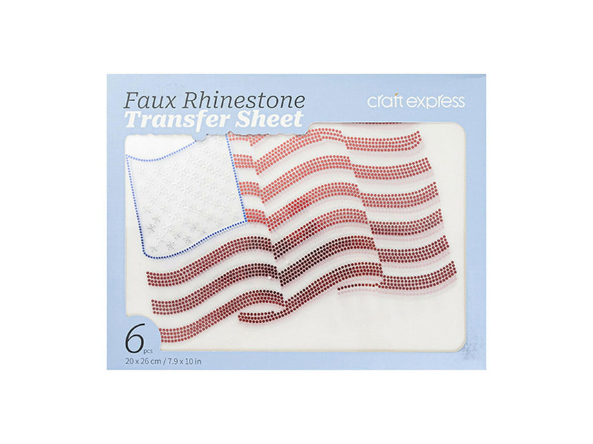 Craft Express American Flag Rhinestone Transfer – Hotfix Iron-On