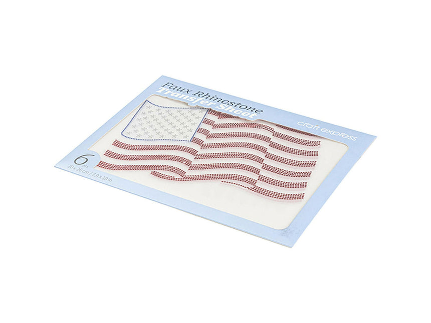 Craft Express American Flag Rhinestone Transfer – Hotfix Iron-On
