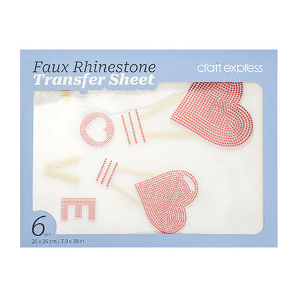 Craft Express “Love” Rhinestone Transfer – Hotfix Iron-On