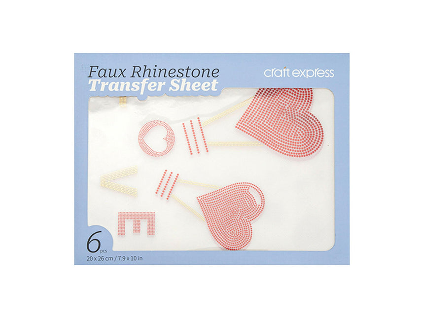 Craft Express “Love” Rhinestone Transfer – Hotfix Iron-On