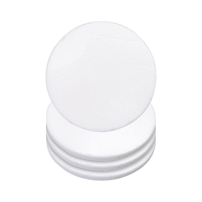 Craft Express 4 Pack Round Marble Sublimation Coasters – 4" White Stone Blanks