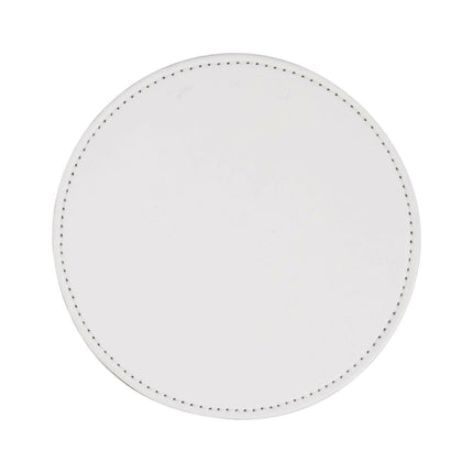 Craft Express 4 Pack Round Vegan Leather Sublimation Coasters – 4" White