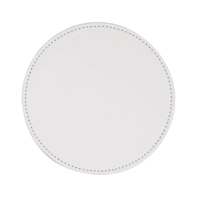 Craft Express 4 Pack Round Vegan Leather Sublimation Coasters – 4" White
