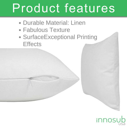 Linen Sublimation Pillow Case – Pure white - 8x8 Inch