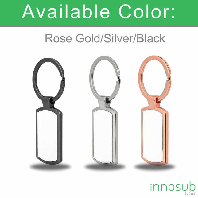 Sublimation Oblong Elegant Keychain - Black Key Tag