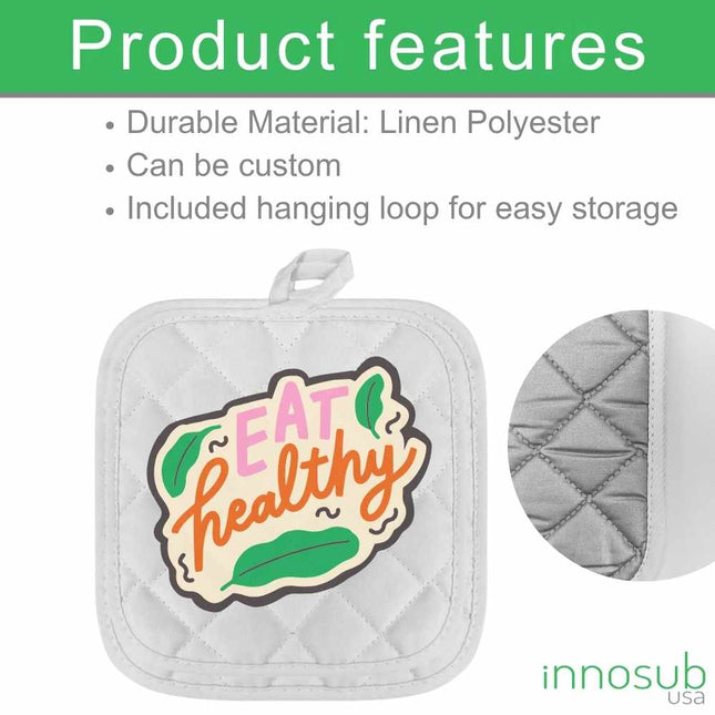 Sublimation Blanks Linen Pot Holder 8x8"- Kitchen Oven Hot Pads in Style