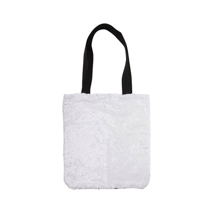 Craft Express 2 Pack Sequin Double-Layer Tote Bags – White & Silver Sublimation Blanksblimation