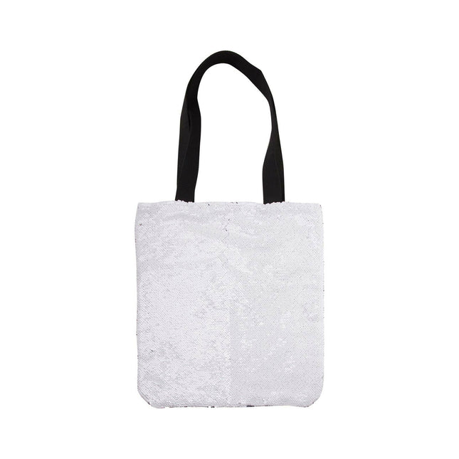 Craft Express 2 Pack Sequin Double-Layer Tote Bags – White & Silver Sublimation Blanksblimation