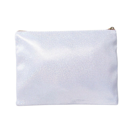 Craft Express 4 Pack Shimmer Sublimation Cosmetic Bags – 9"x6" Glitter White with Zipper