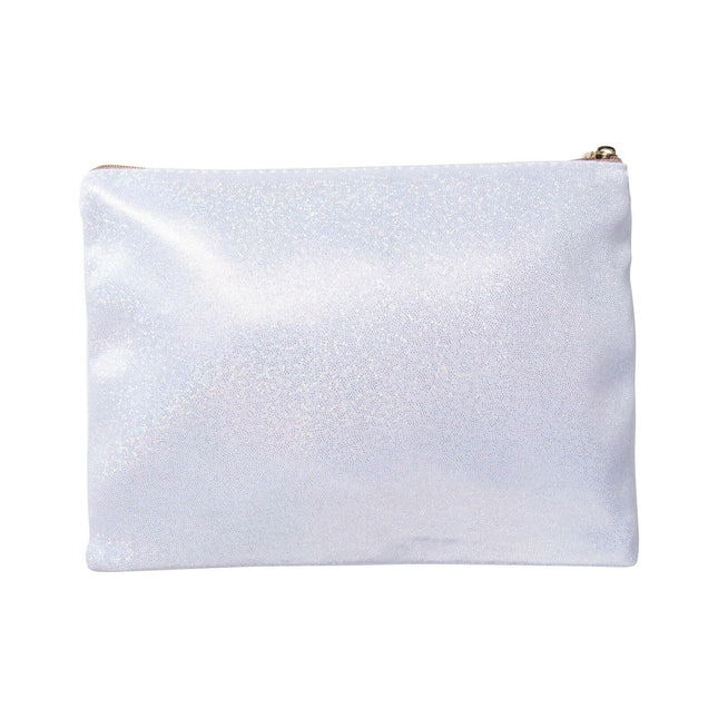 Craft Express 4 Pack Shimmer Sublimation Cosmetic Bags – 9"x6" Glitter White with Zipper