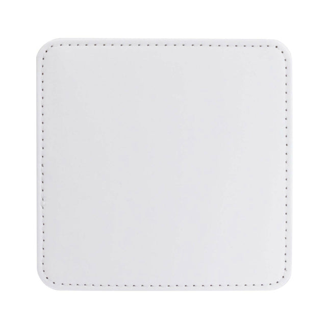 Craft Express 4 Pack Square Vegan Leather Sublimation Coasters – 4" x 4" White