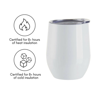 Craft Express 6 Pack Stainless Steel Sublimation Wine Tumblers – 12oz with Lids