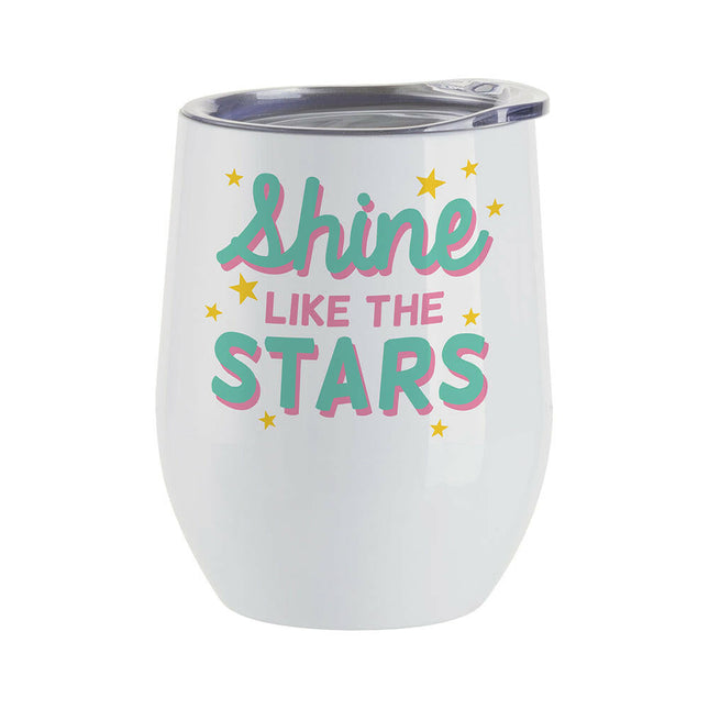 Craft Express 6 Pack Stainless Steel Sublimation Wine Tumblers – 12oz with Lids