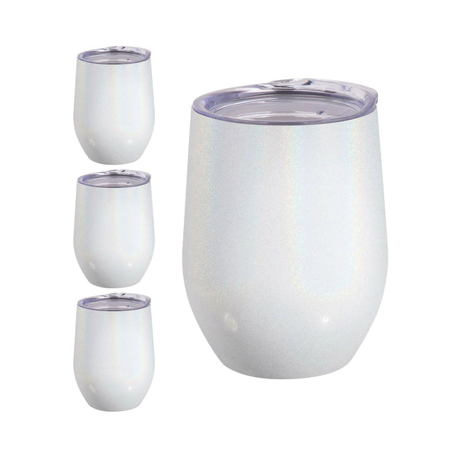 Craft Express 6 Pack Stainless Steel Sublimation Wine Tumblers – 12oz with Lids