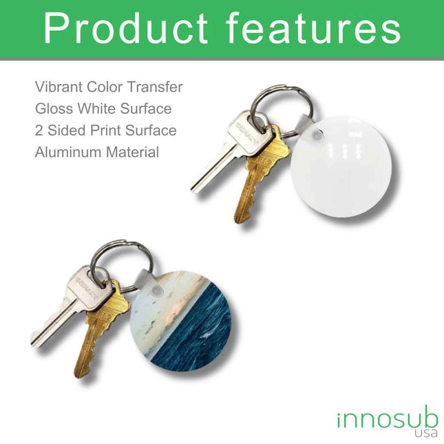 Sublimation Aluminum  Keychain Blank - 2 Sided | Square | Circle | Rectangle
