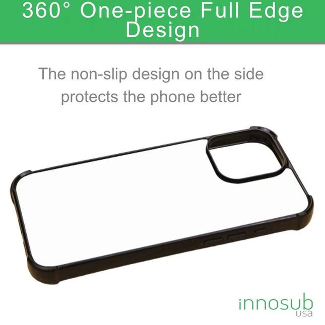 Sublimation Blanks 2D Bumper Anti-Shock Case for iPhone 15|16|17 Series - With White Glossy Aluminum Insert