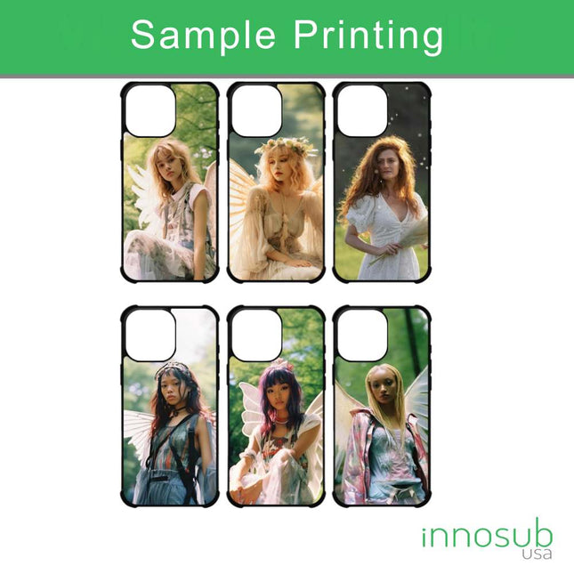Sublimation Blanks 2D Bumper Anti-Shock Case for iPhone 15|16|17 Series - With White Glossy Aluminum Insert
