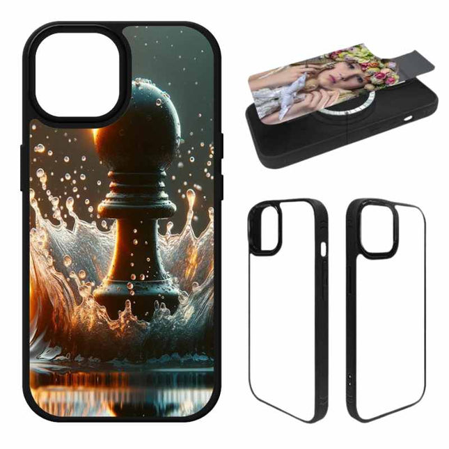 Sublimation Blanks 2D Magnetic Rubber Cases for iPhone 12|13|14|15|16|17|Air|Plus|Pro|Pro Max