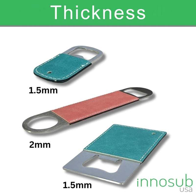 Sublimation Blanks PU Leather Bottle Openers - Green|Pink|Brown