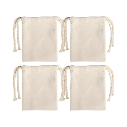 Craft Express 4 Pack Sublimation Drawstring Gift Bags – 5"x7" White Reusable Blanks