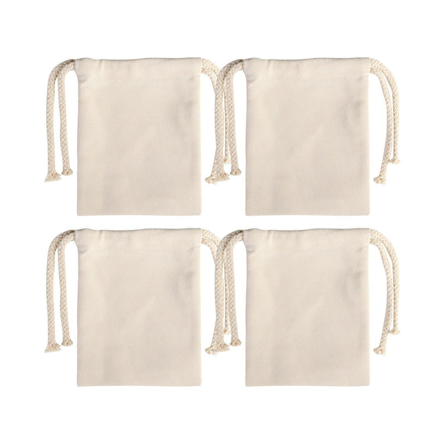 Craft Express 4 Pack Sublimation Drawstring Gift Bags – 5"x7" White Reusable Blanks