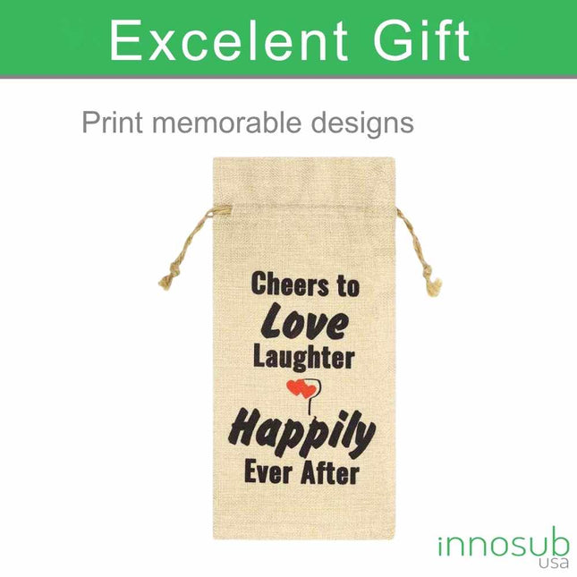 Sublimation Blank Wine Bag Burlap | Bottle Sleeve | INNOSUB USA