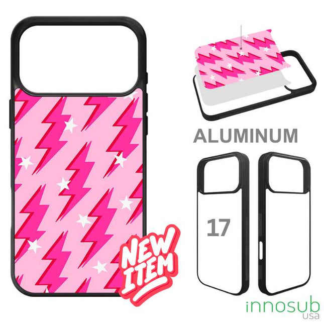 Sublimation Phone Rubber Cases for iPhone 17|16|15|14|13|12|11|Air|Plus|Pro|ProMax - Aluminum Insert